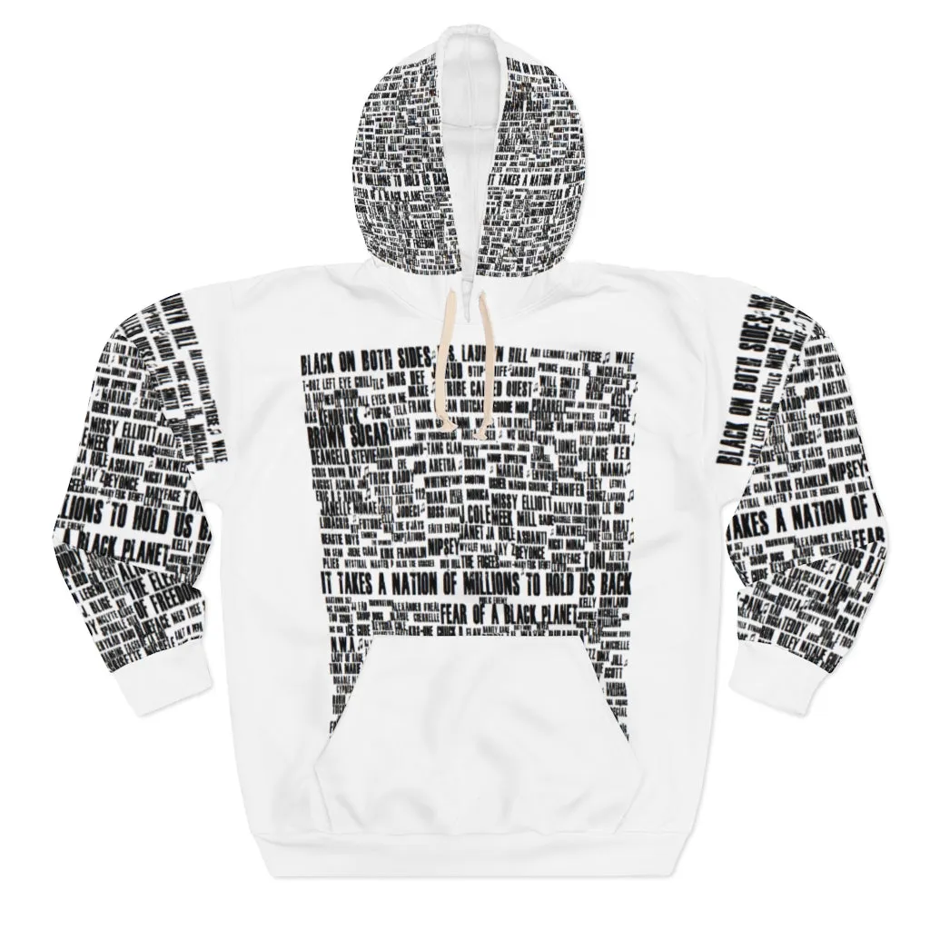 Black (Music) History Month (white) Unisex pullover hoodie - 2nd edition (*see complete names template in product description!)