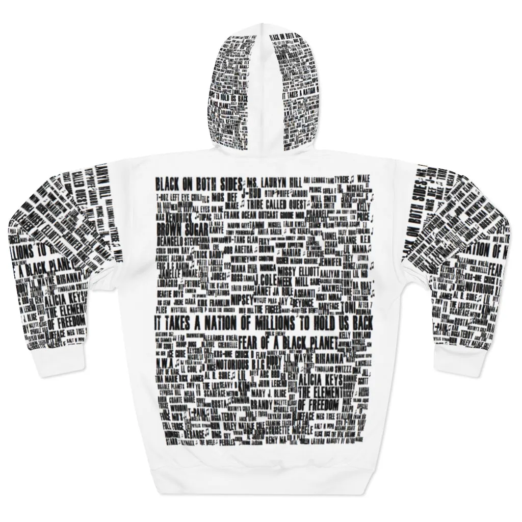Black (Music) History Month (white) Unisex pullover hoodie - 2nd edition (*see complete names template in product description!)