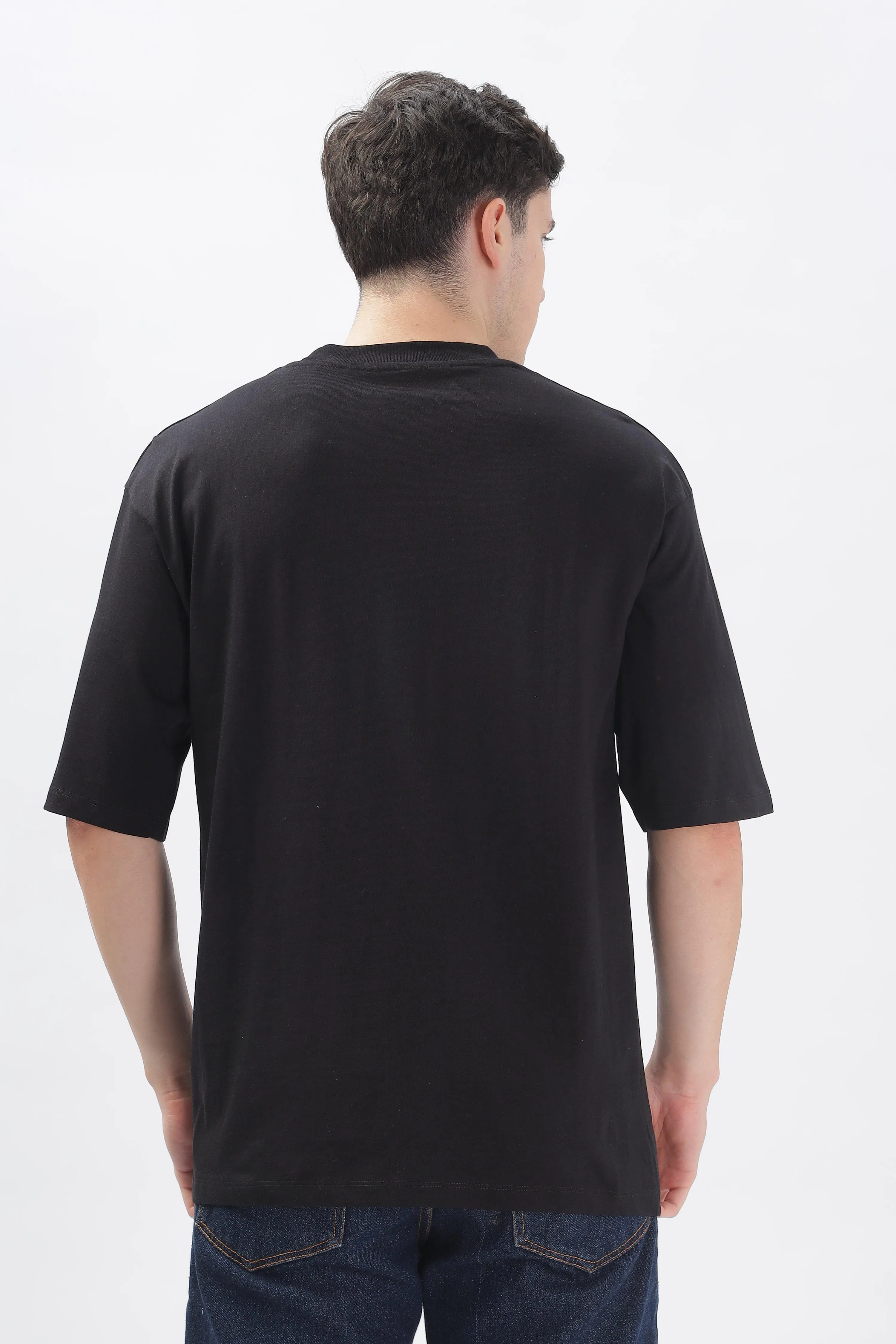 Black Oversized Solid T-shirt