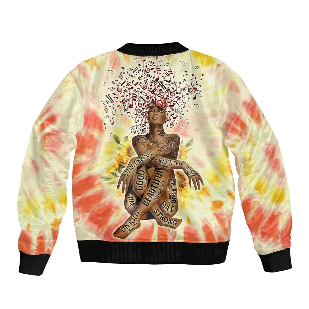 Black Queen Tie Dye Bomber Jacket DT02