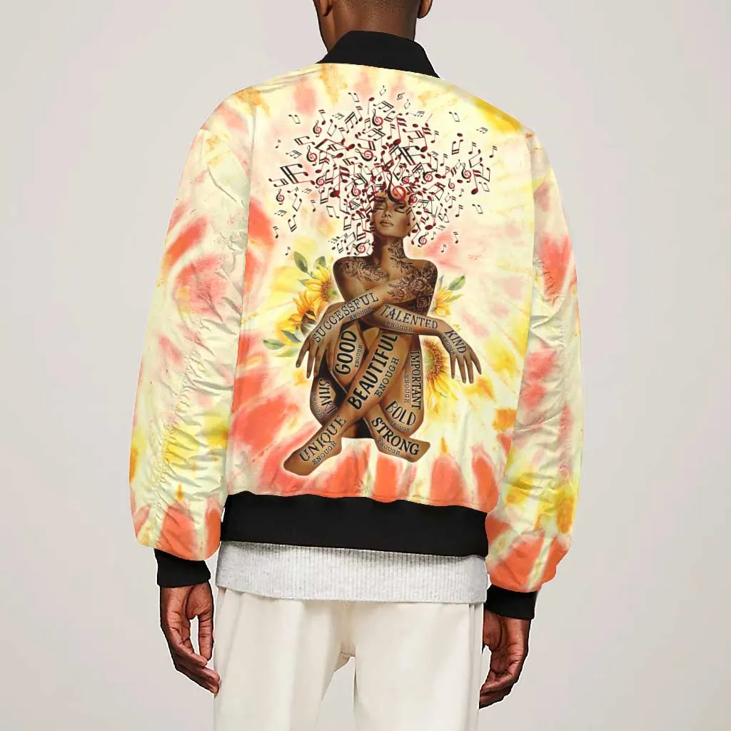 Black Queen Tie Dye Bomber Jacket DT02