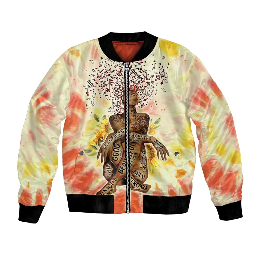 Black Queen Tie Dye Bomber Jacket DT02