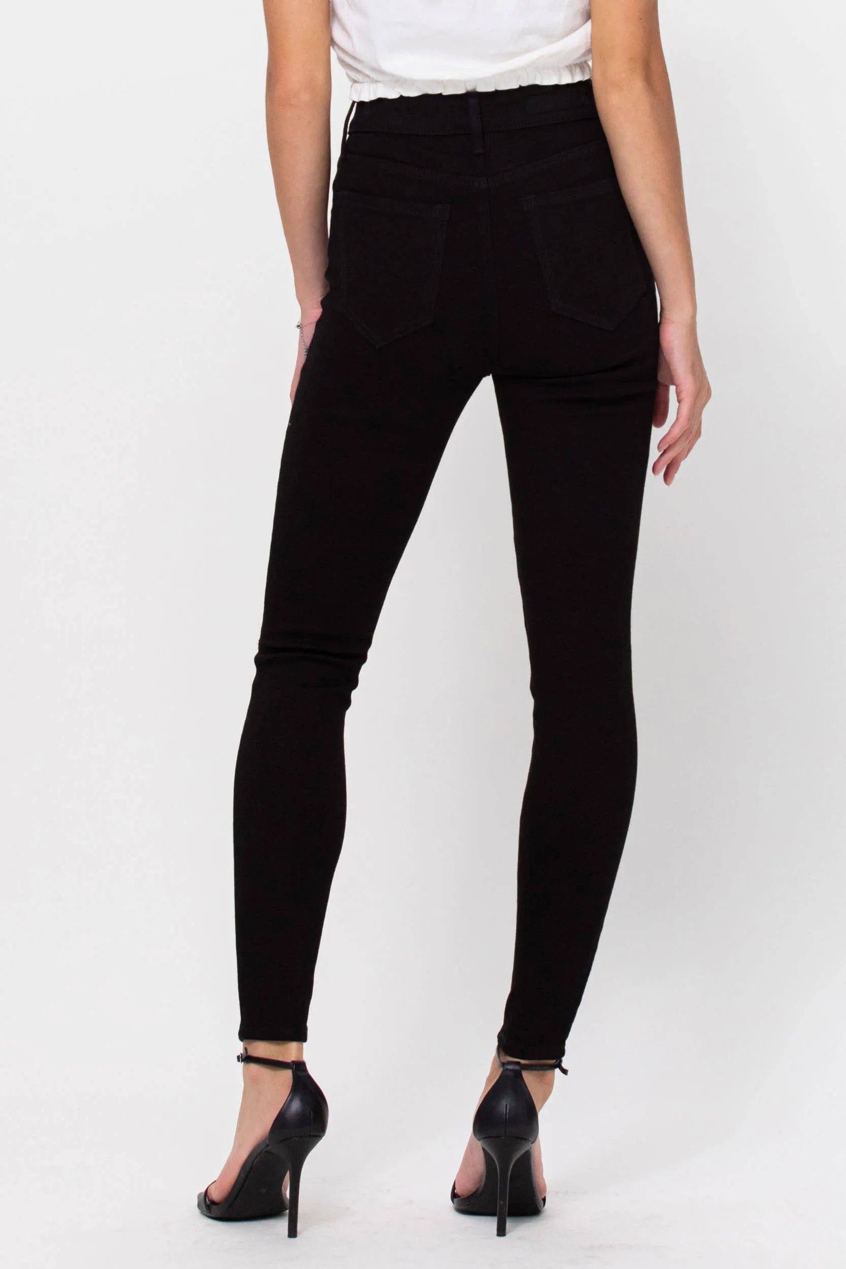 Black Stretch High Rise Ankle Skinny