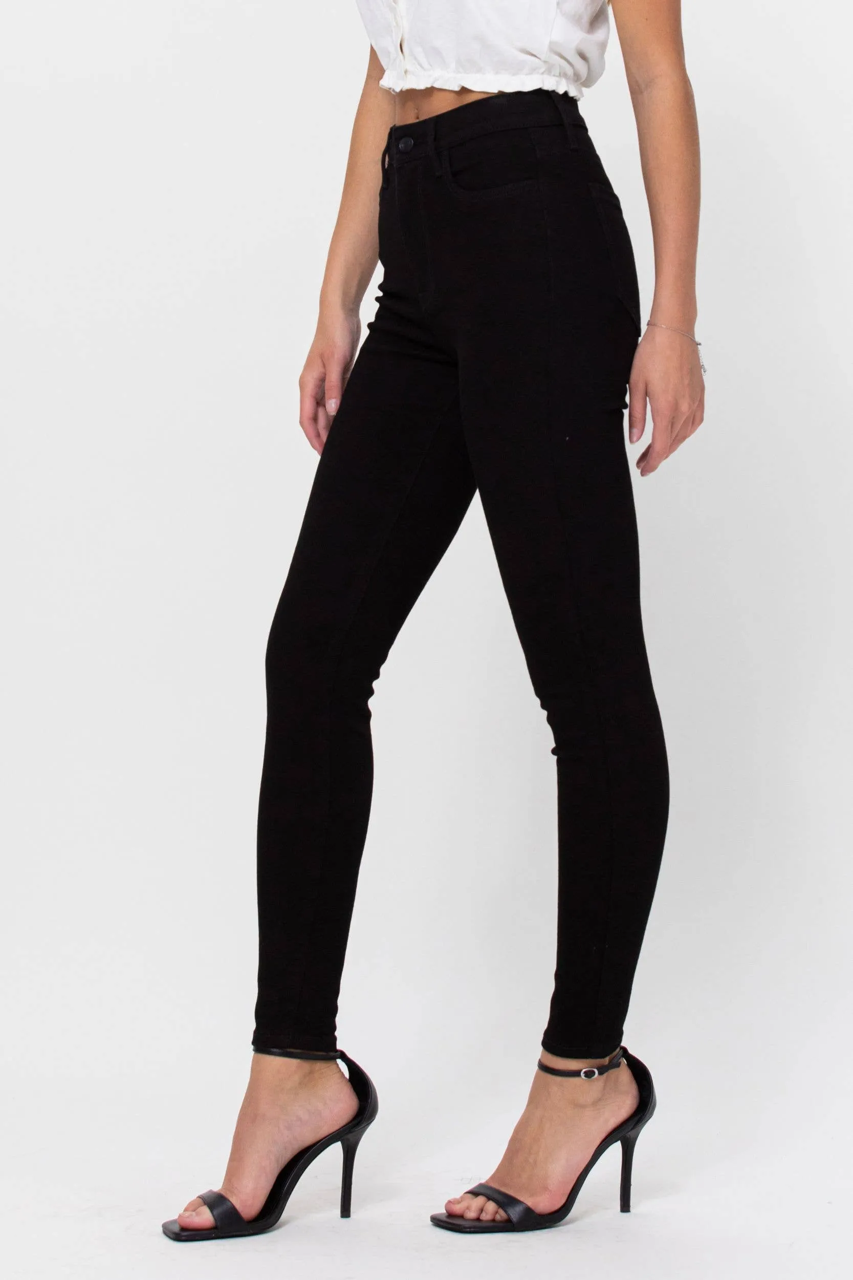 Black Stretch High Rise Ankle Skinny