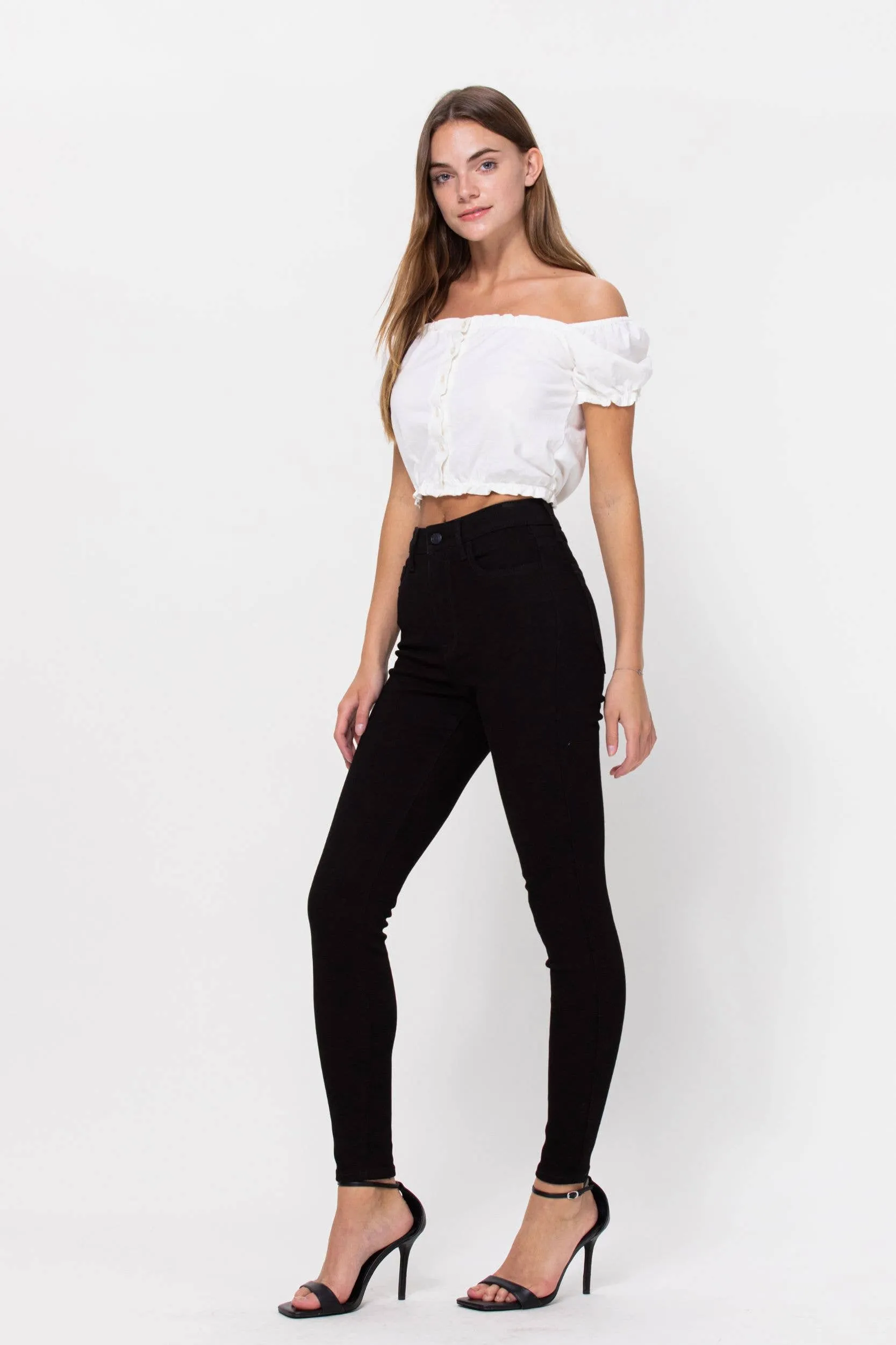 Black Stretch High Rise Ankle Skinny