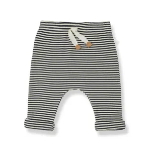 Black Stripe Ribbed Baggy Pants