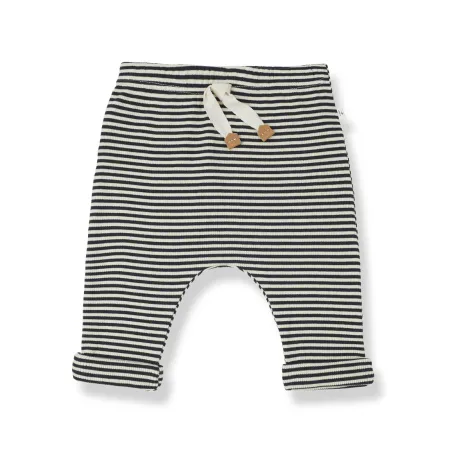 Black Stripe Ribbed Baggy Pants