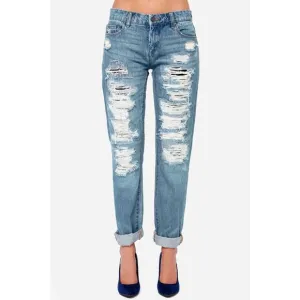Blank NYC The Galaxy Distressed Straight Leg Jeans