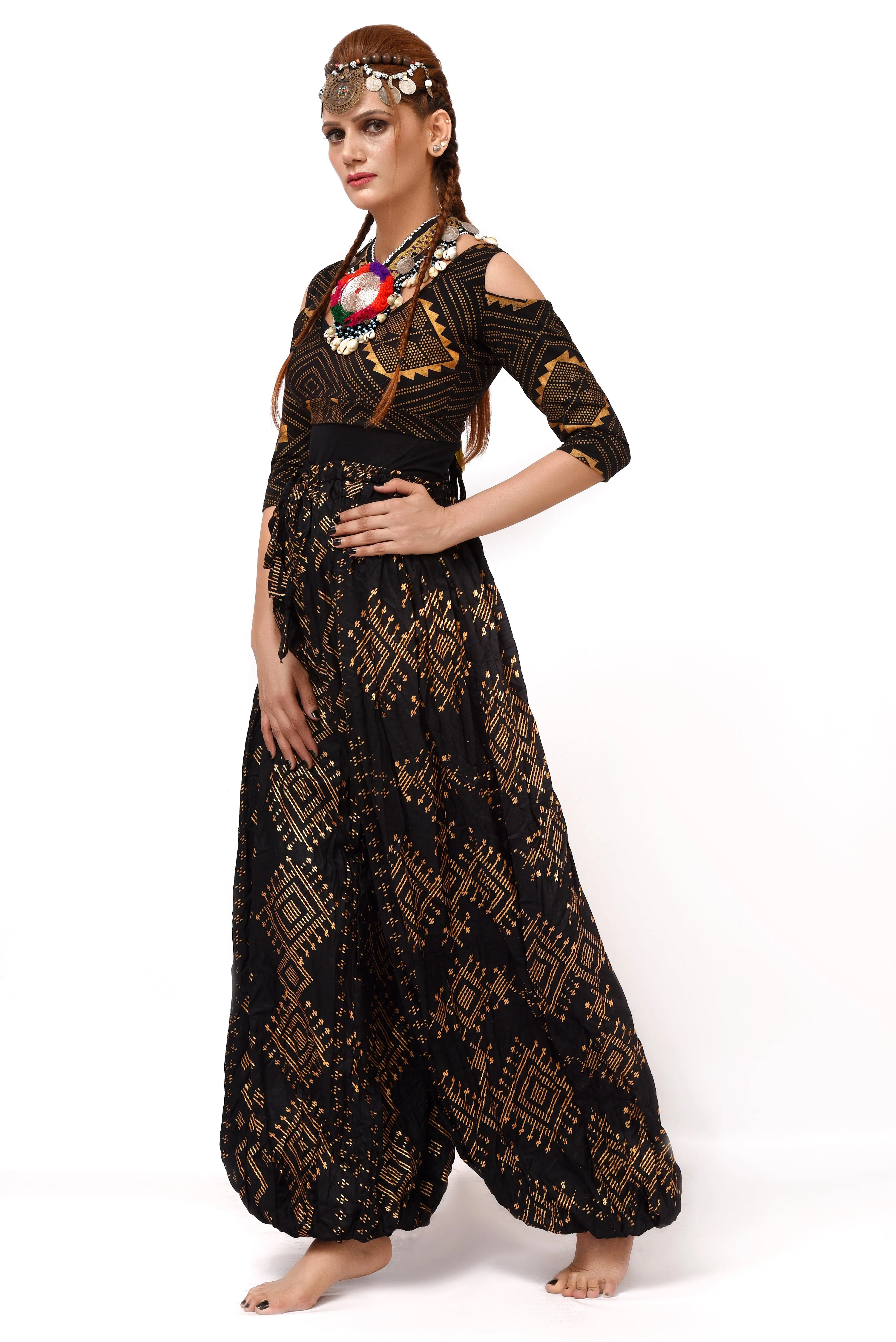 Bloomer Faux Assuit black/gold
