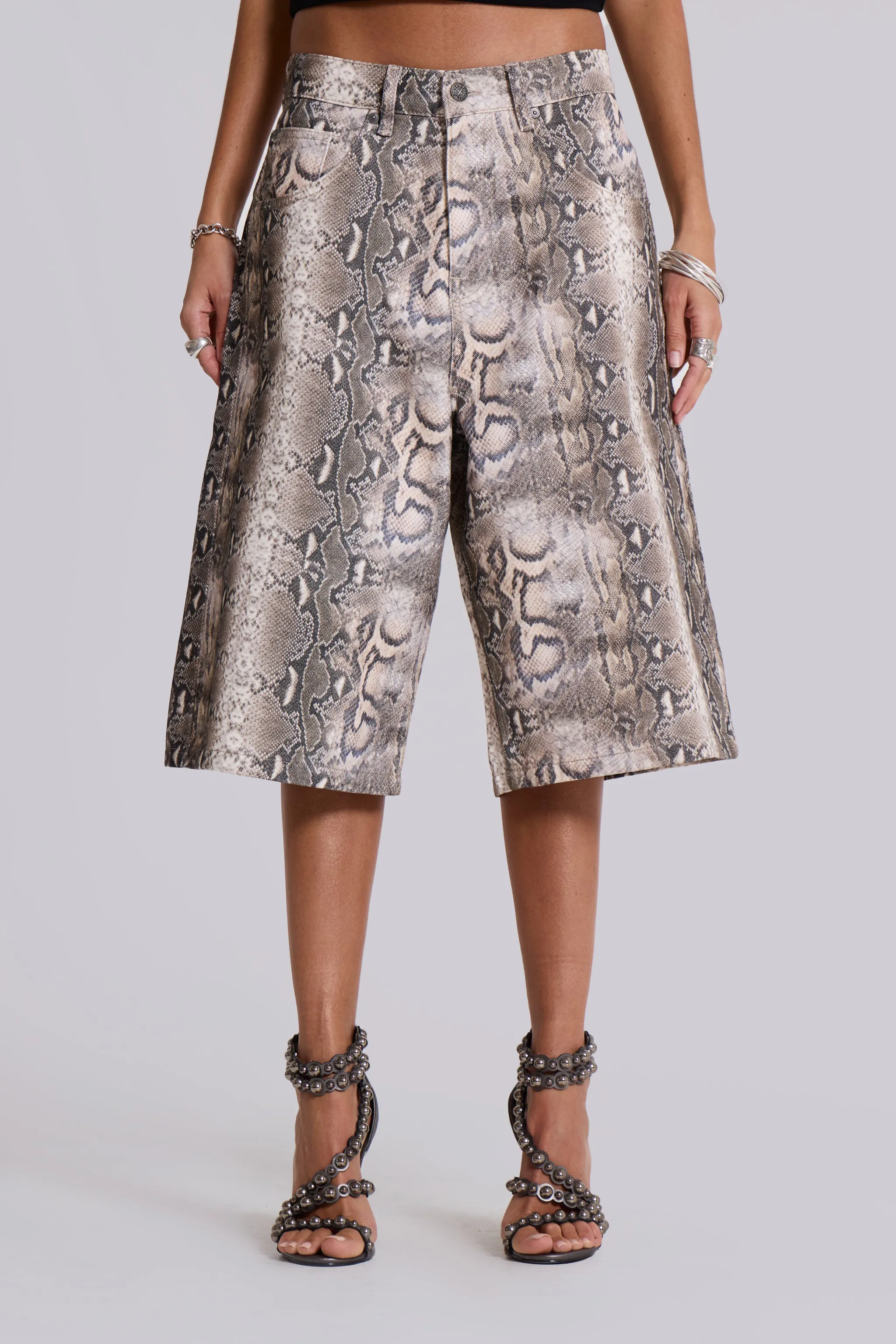 Boa Snake Print Colossus Jorts