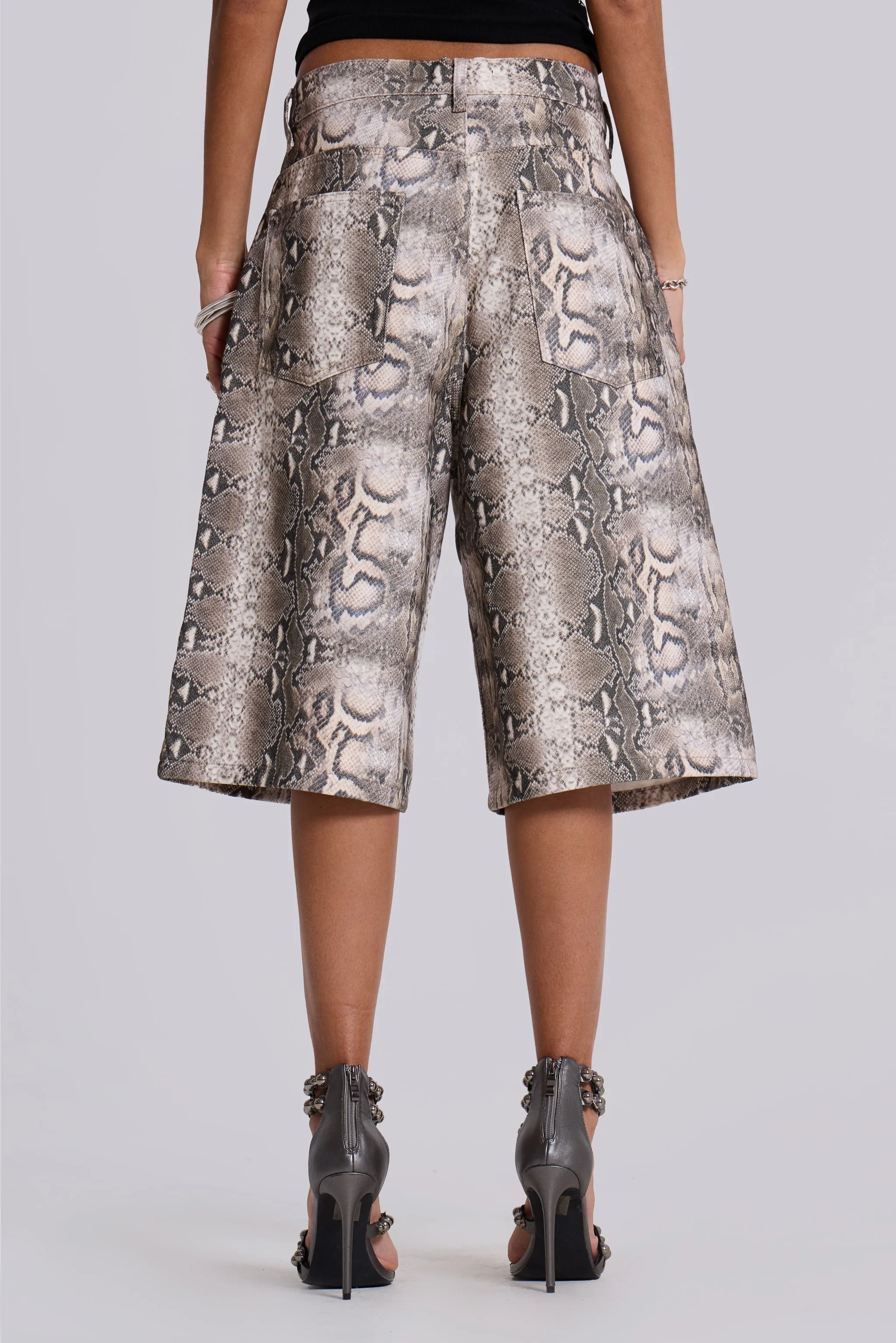Boa Snake Print Colossus Jorts