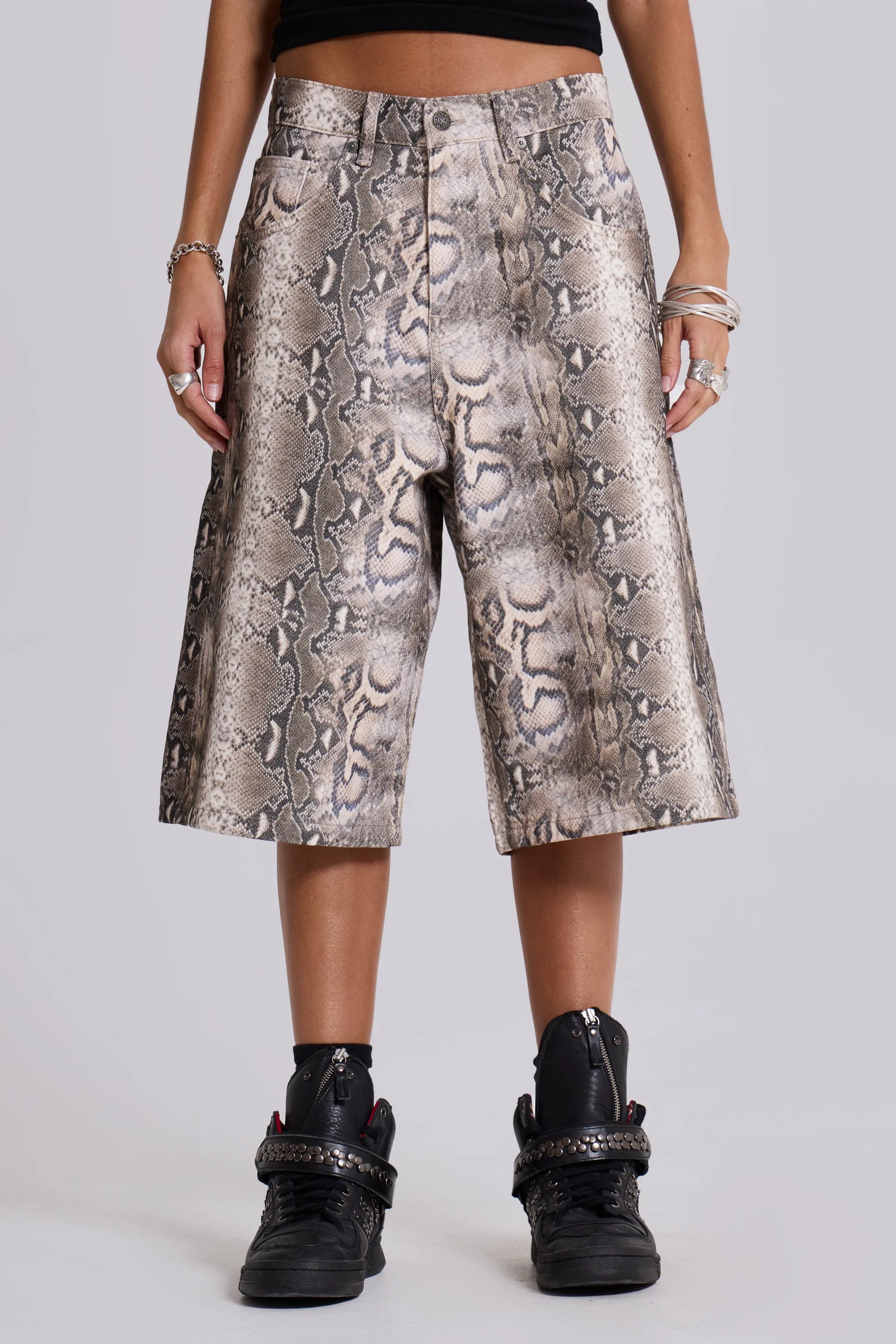 Boa Snake Print Colossus Jorts