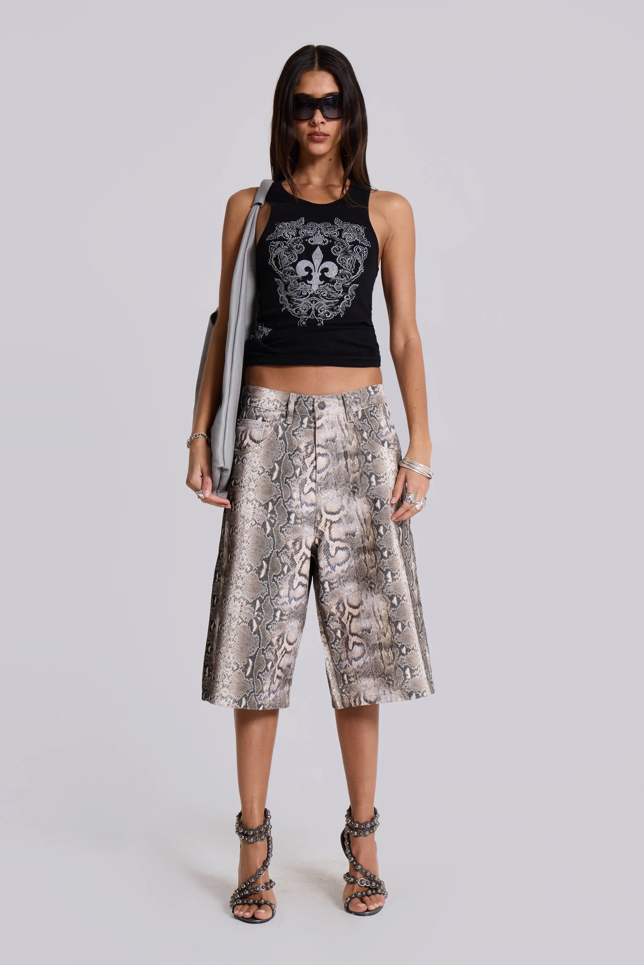 Boa Snake Print Colossus Jorts