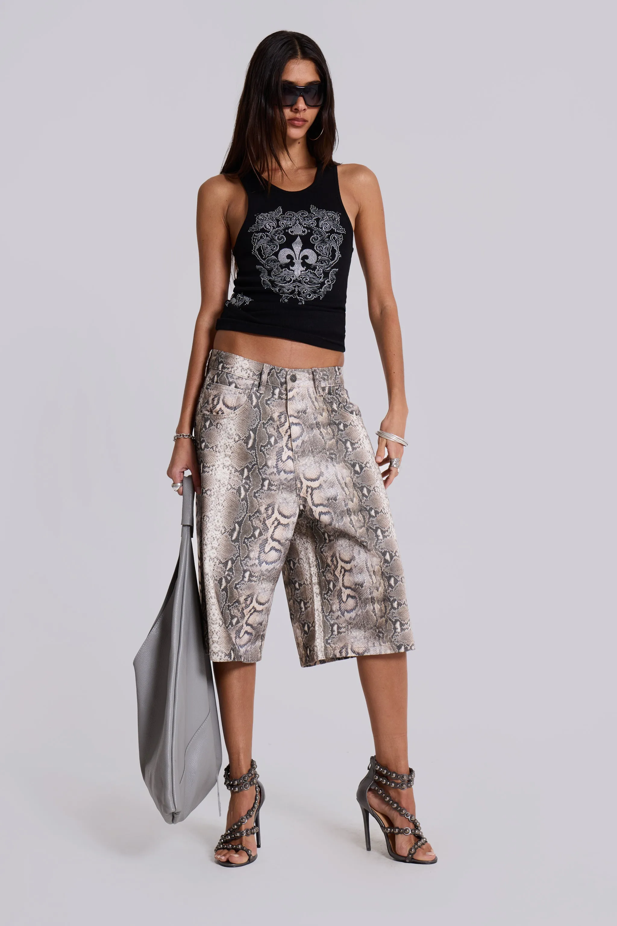 Boa Snake Print Colossus Jorts