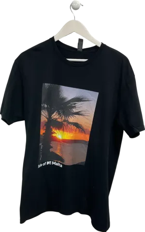 boohooMan Black Oversized Mtv Isle Of Malta T-shirt UK L