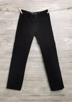 BOY SIZE 12 YEARS - CALVIN KLEIN, Black Cargo Pants EUC B49