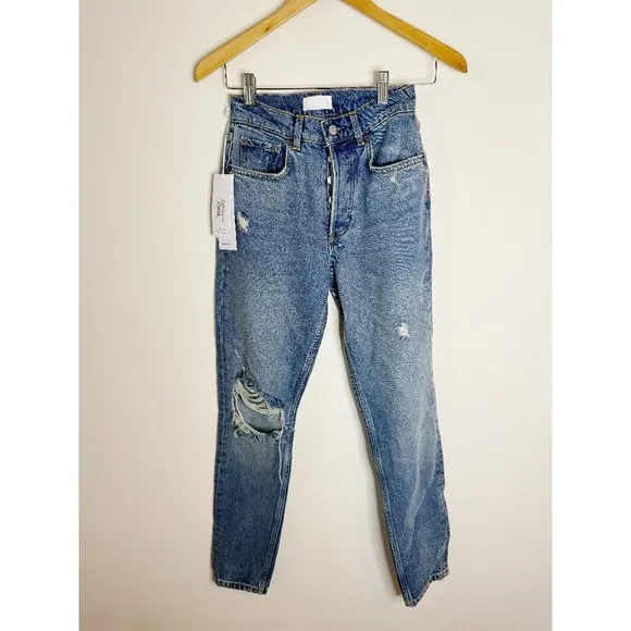 BOYISH The Billy High Rise Skinny Jeans in Great Dictator Blue 23 NWT