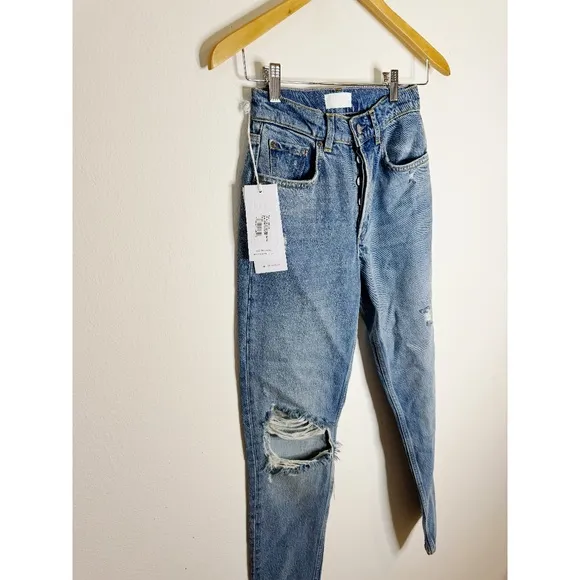 BOYISH The Billy High Rise Skinny Jeans in Great Dictator Blue 23 NWT
