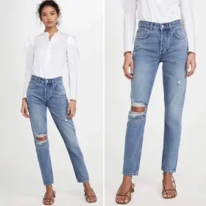 BOYISH The Billy High Rise Skinny Jeans in Great Dictator Blue 23 NWT