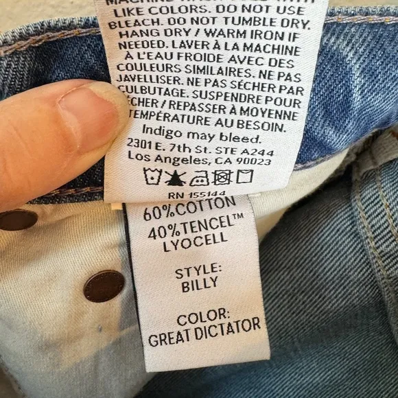 BOYISH The Billy High Rise Skinny Jeans in Great Dictator Blue 23 NWT