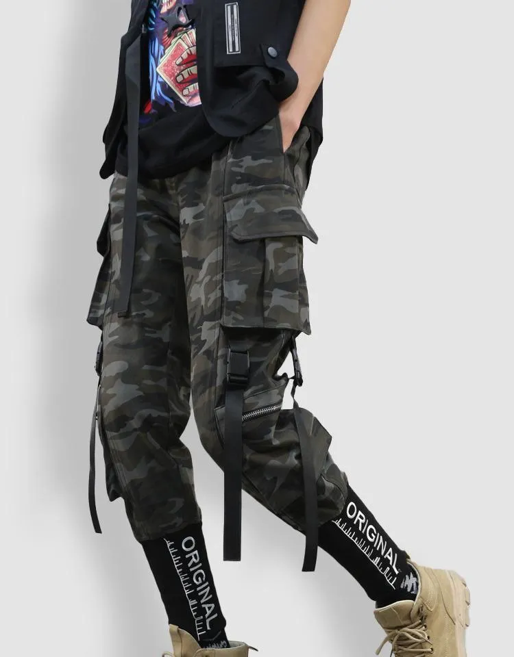 Buckle Tape Belts Cargo Pants