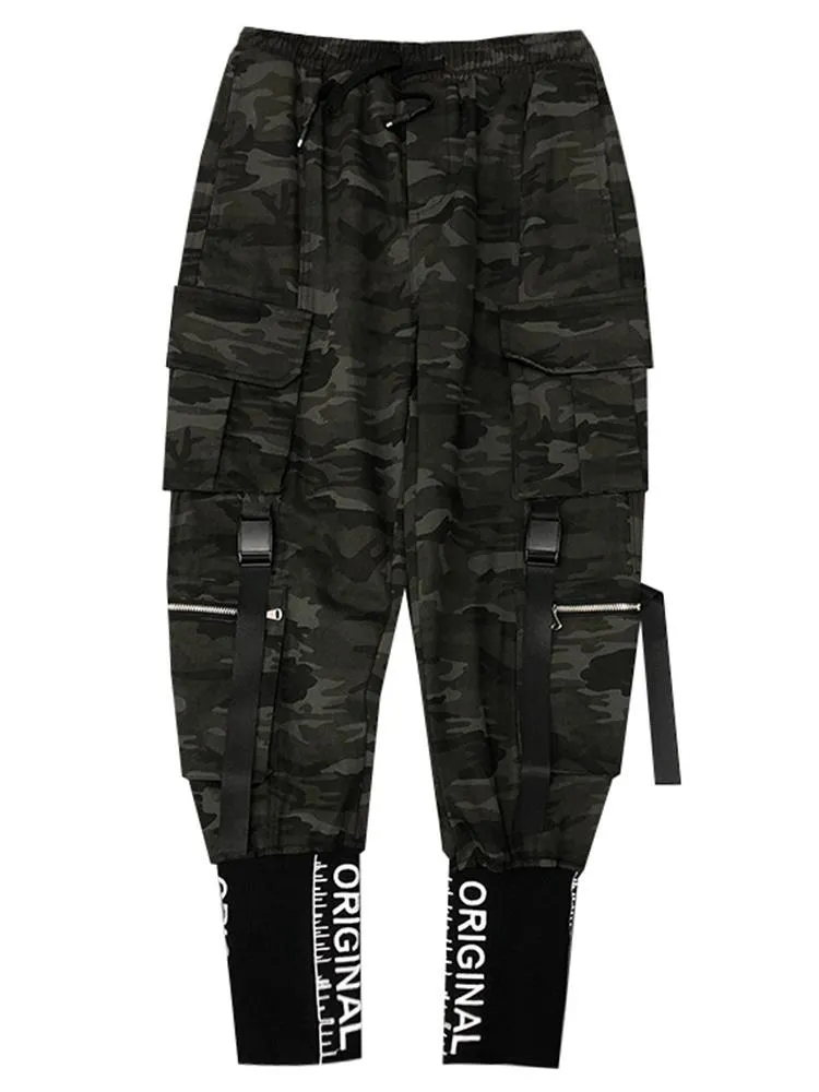 Buckle Tape Belts Cargo Pants