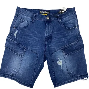CALIBER DENIM CO. CARGO SHORTS MEDIUM BLUE
