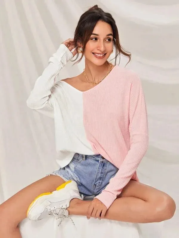 Callie - Pullover in Kontrastfarbe