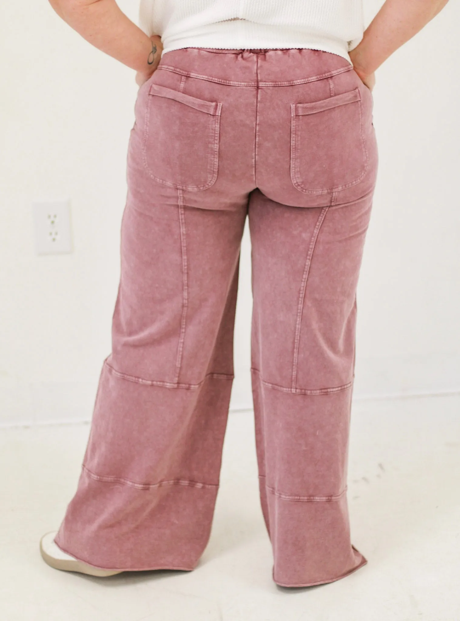 Calling for You Wide Legged Pants in Dusty Plum