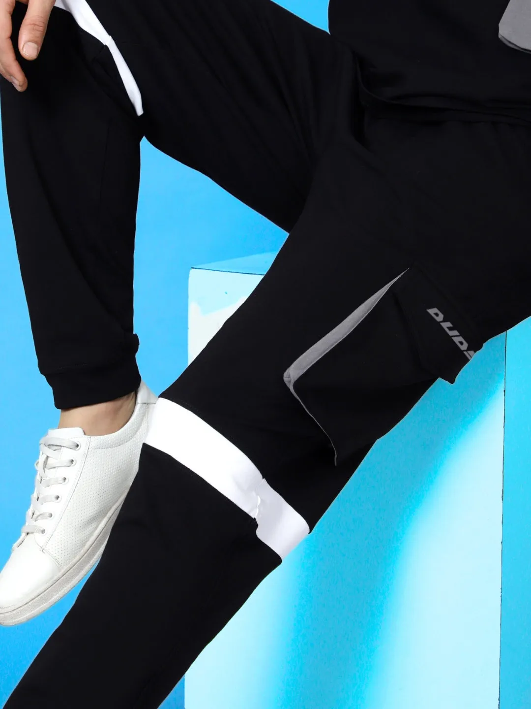 Cargo Pants (Black With Grey Patch Pocket)