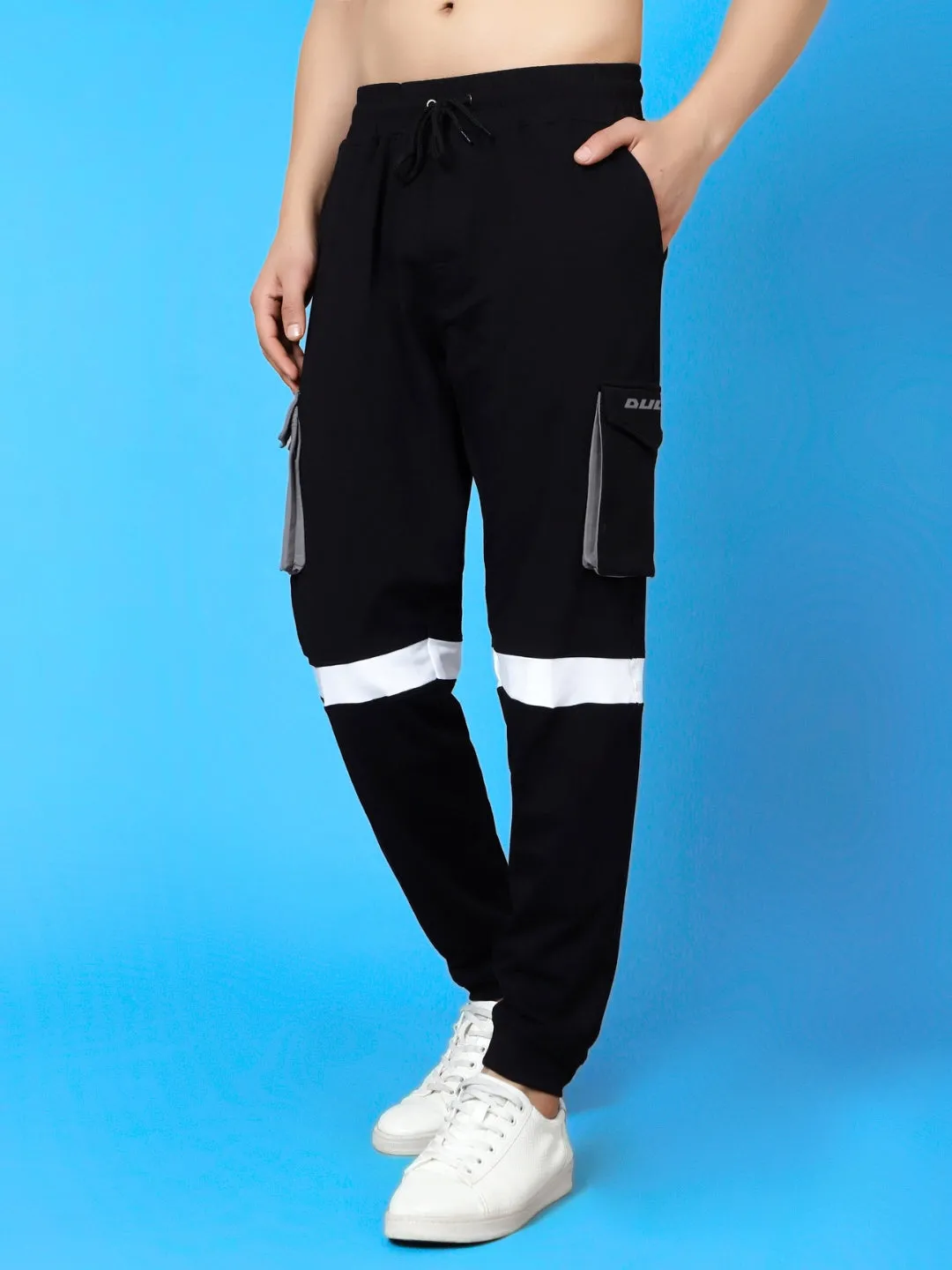 Cargo Pants (Black With Grey Patch Pocket)