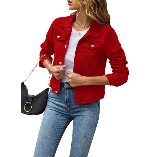 Casual denim-look jacket for women - Lightweight and breathable material
