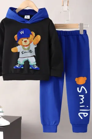 Children's Cartoon Graphic Hoodie and Pants Set