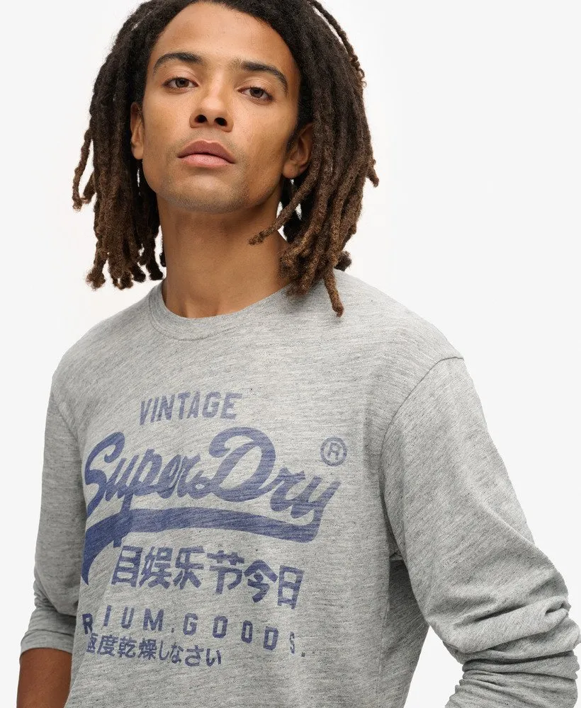 Classic Vintage Logo Graphic Long Sleeve Top | Athletic Grey Marle