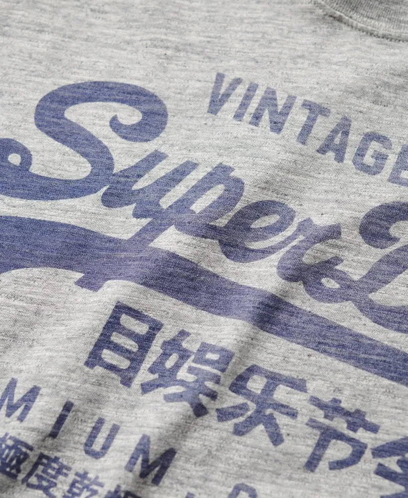 Classic Vintage Logo Graphic Long Sleeve Top | Athletic Grey Marle