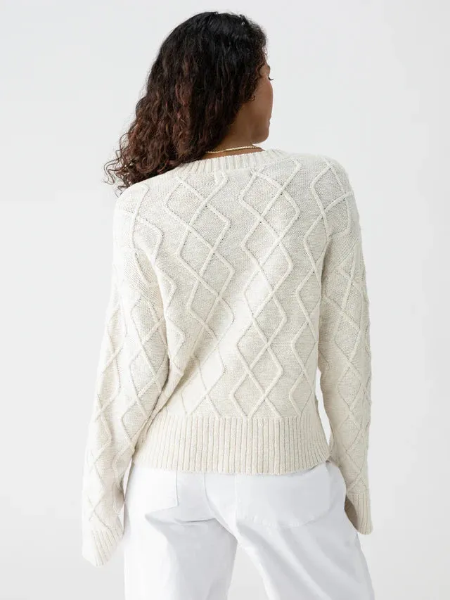 Coastal Cotton Cable Crewneck Sweater