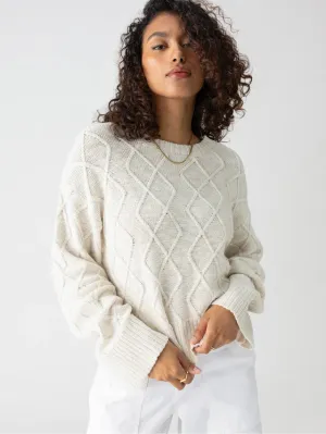 Coastal Cotton Cable Crewneck Sweater
