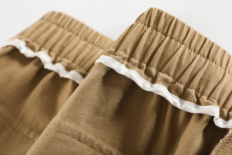 Comfortable Women's Cargo Pants with Flap Pockets and Drawstring Waist