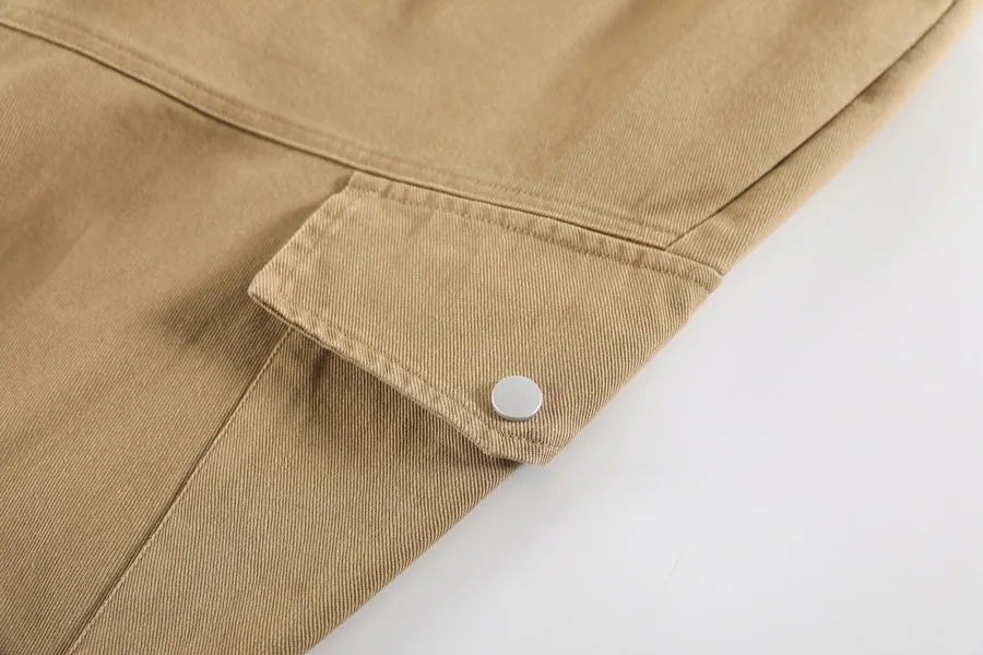 Comfortable Women's Cargo Pants with Flap Pockets and Drawstring Waist