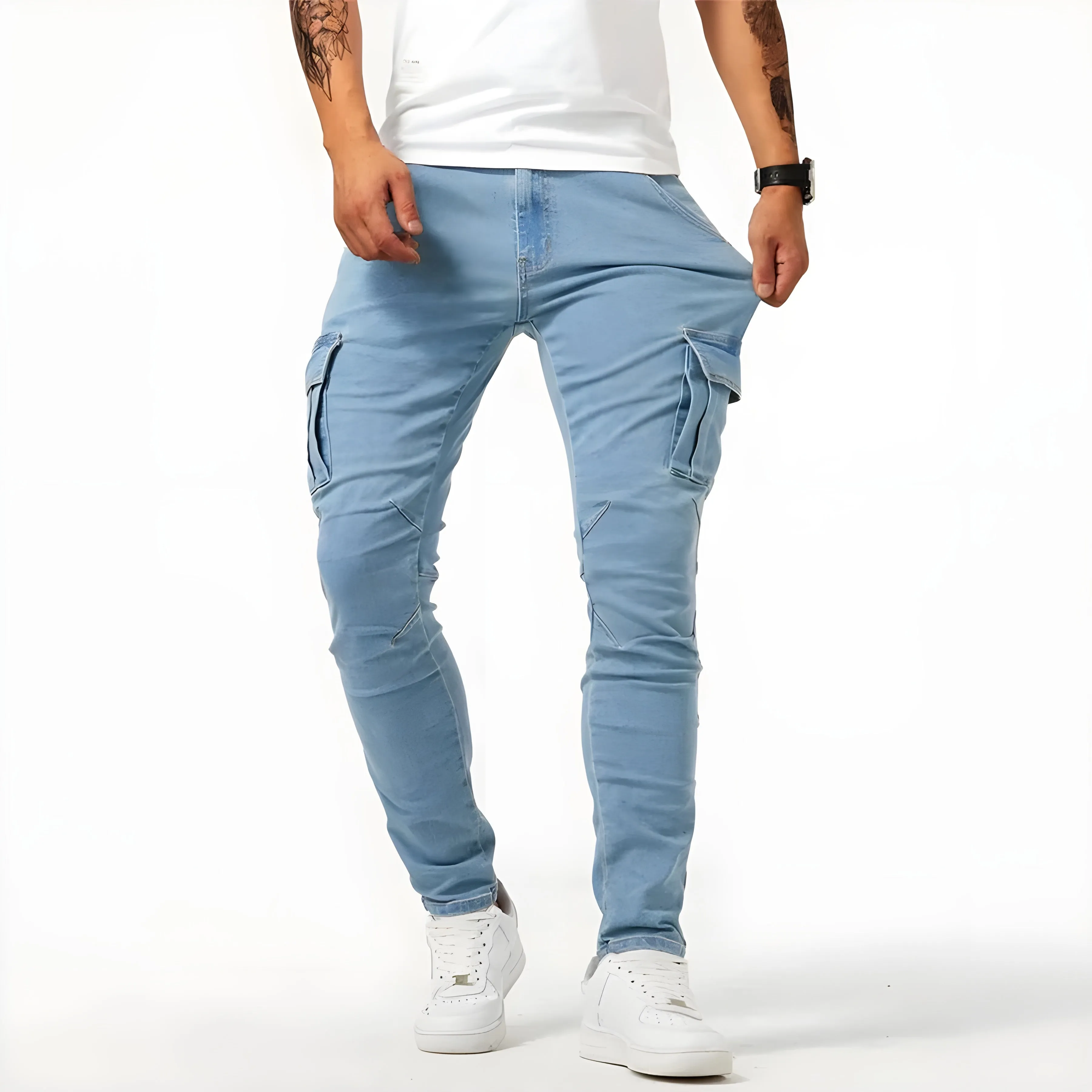 Connor™ | Denim Cargo Pants