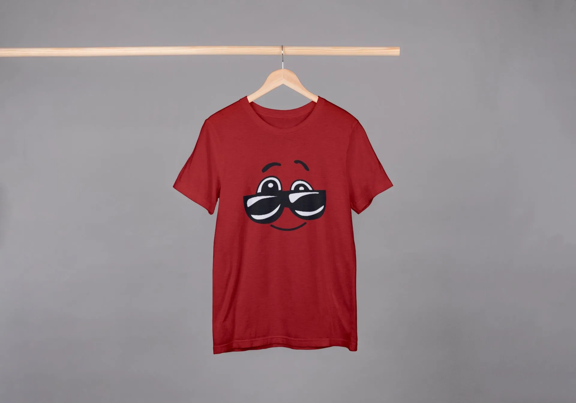 Cool Smiley Red Oversized Fit Unisex T-Shirt
