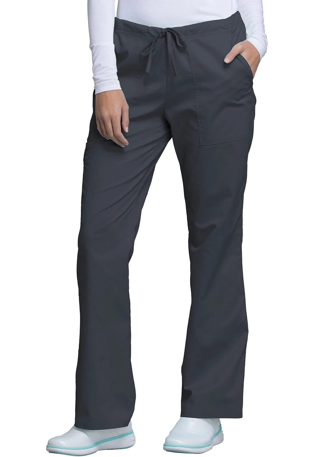 Core Stretch 4044 Mid Rise Drawstring Cargo Pants Pewter