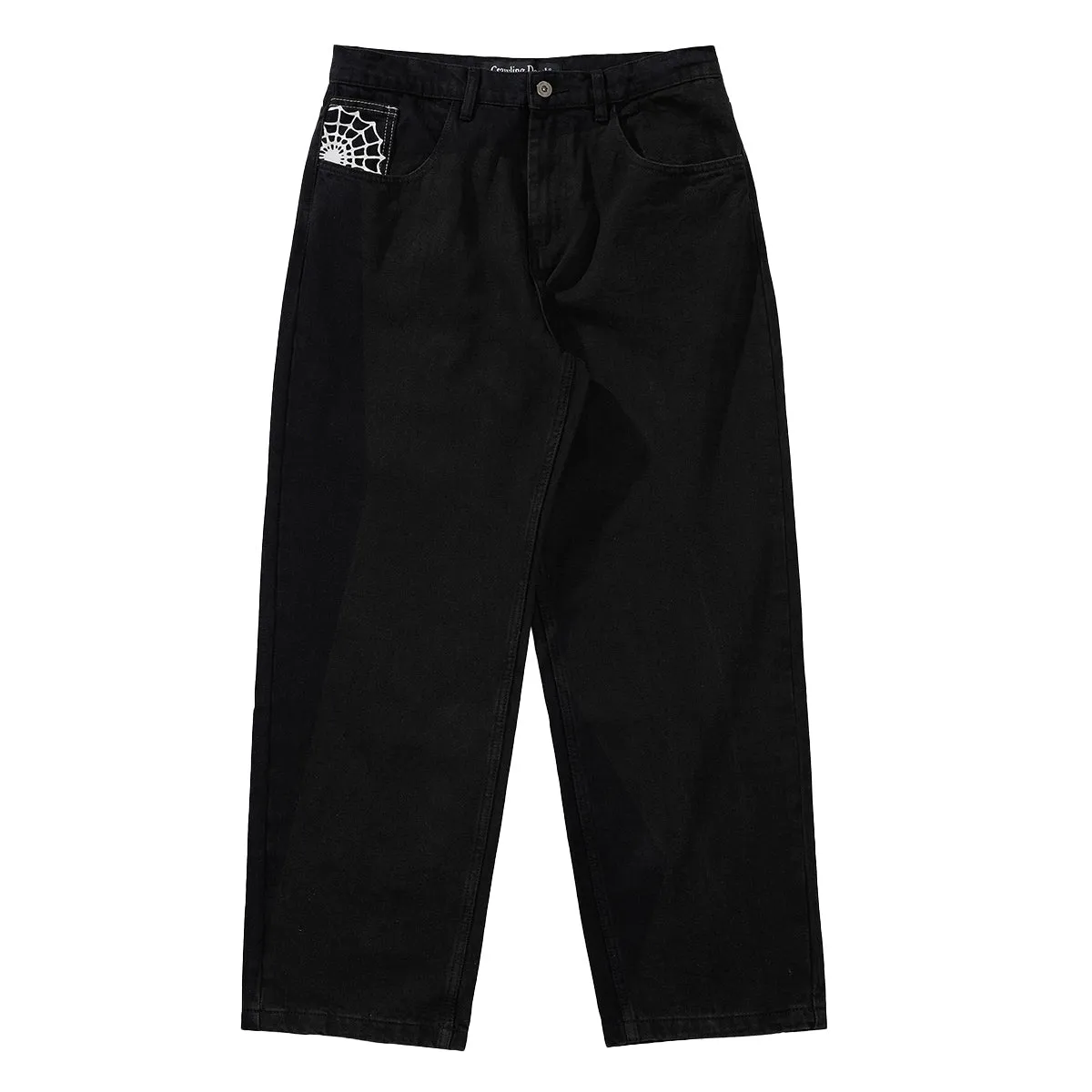 Crawling Death  - Web Denim Jeans Black