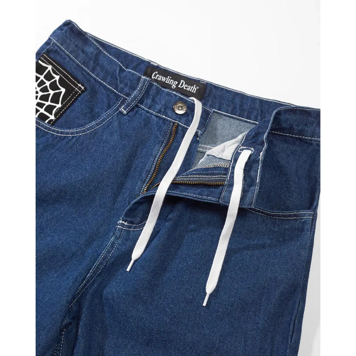 Crawling Death  - Web Denim Jeans Blue