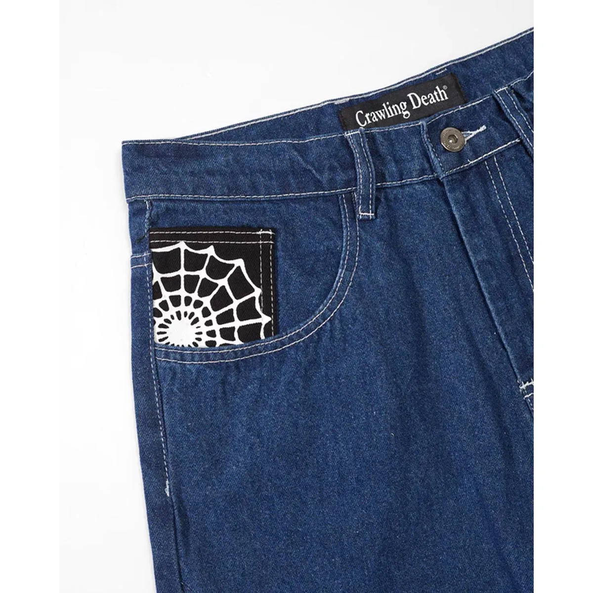 Crawling Death  - Web Denim Jeans Blue