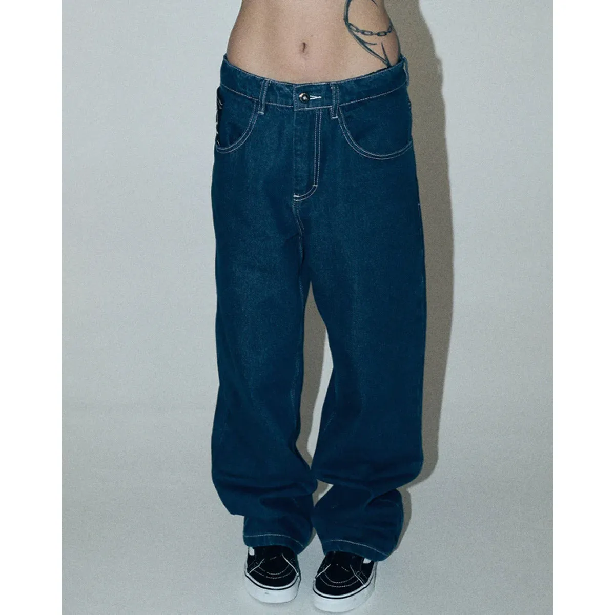 Crawling Death  - Web Denim Jeans Blue