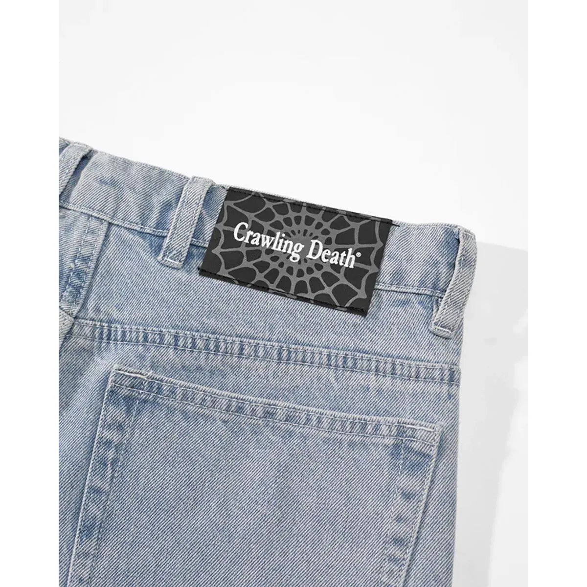 Crawling Death  - Web Denim Jeans Light Blue