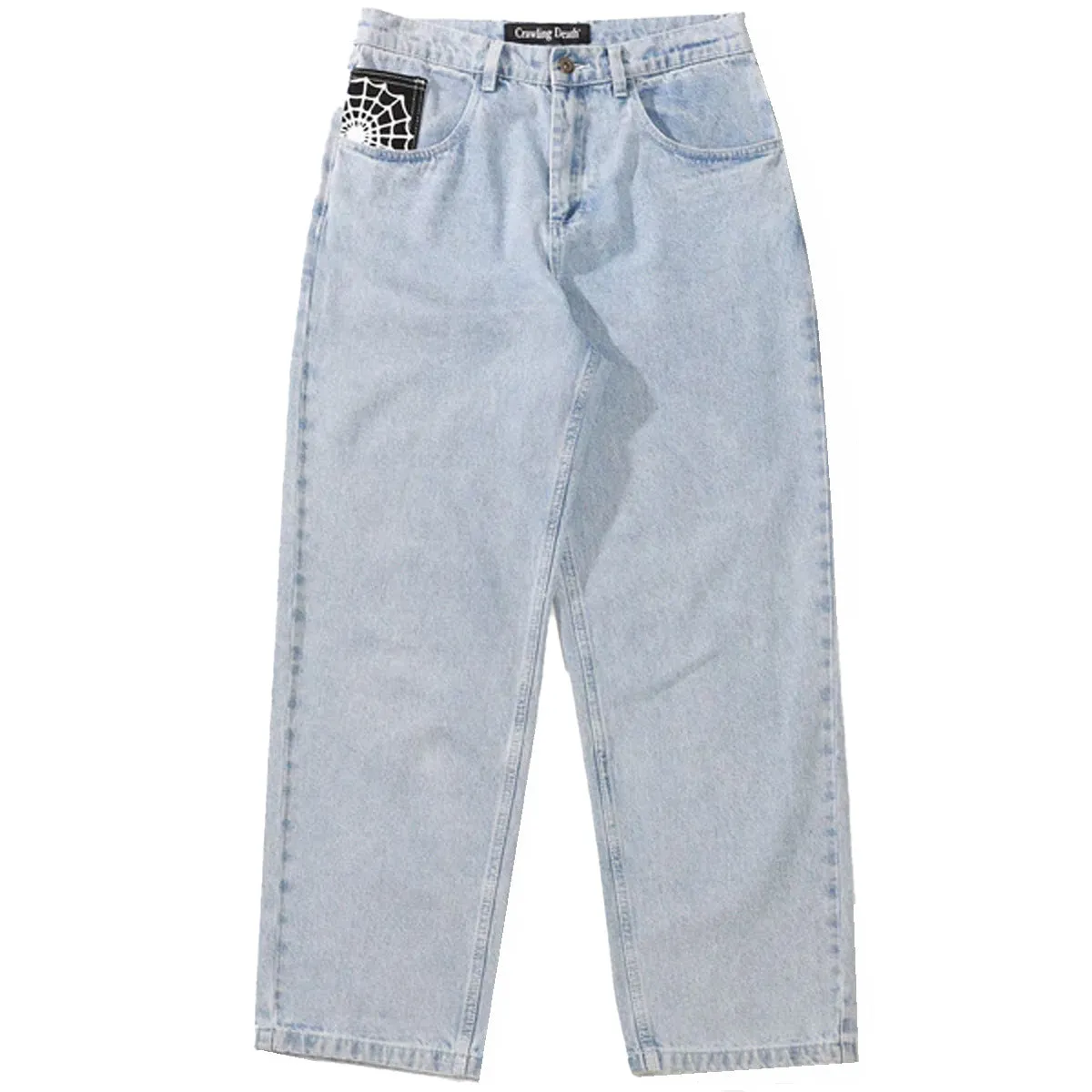 Crawling Death  - Web Denim Jeans Light Blue