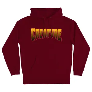 Creature Logo P/O Hooded Heavyweight Sweatshirt Blk Maroon
