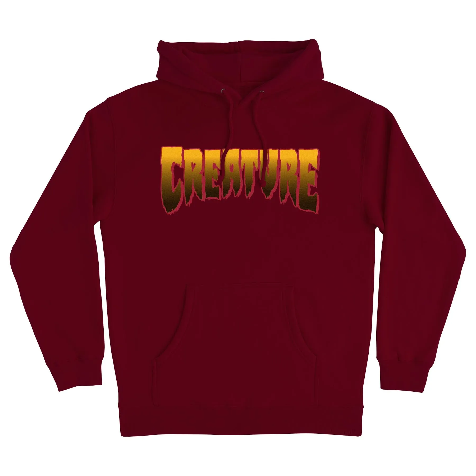 Creature Logo P/O Hooded Heavyweight Sweatshirt Blk Maroon